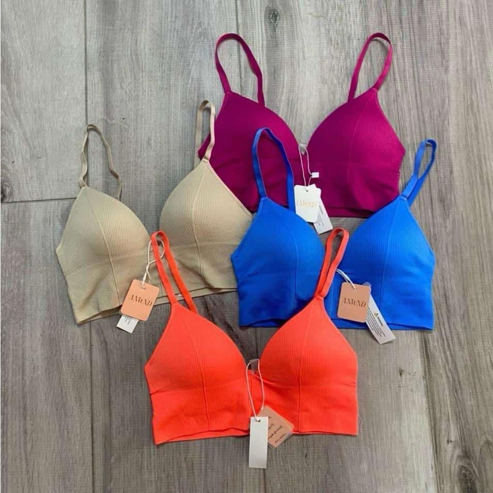Moen Intimates Pink Blue Bras Collection- ❤️5 Bralettes Ripped ANWND Size S NWT.
